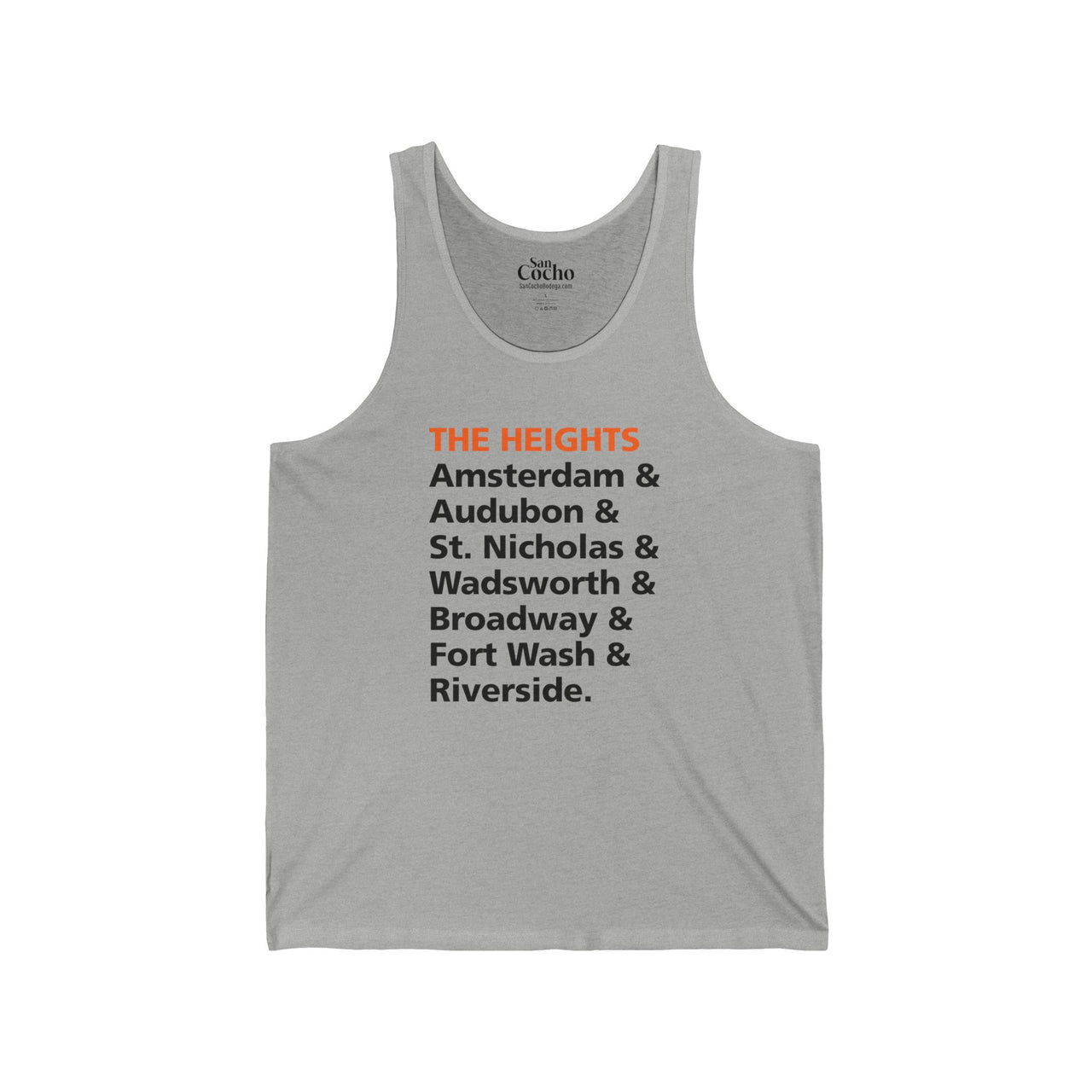 The "Heights" Stree Unisex Tank | NY Neighborhood Pride Tank-top