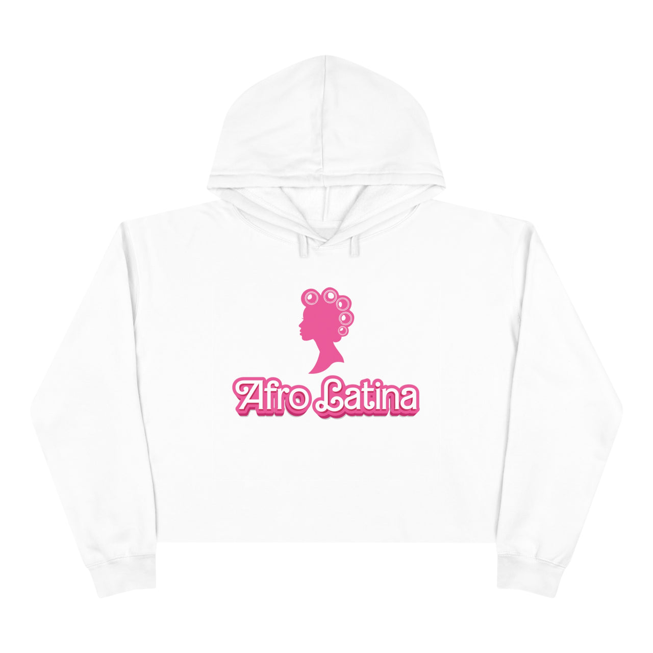 Afro-Latina con Rollos Barbie Style Crop Hoodie | Afro Latina Pride