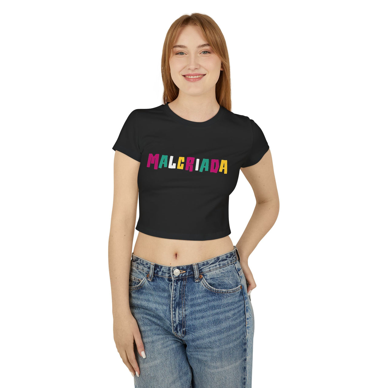 "Malcriada" Retro Baby Tee: Bold Colors, Bold Statement