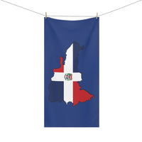 Thumbnail for Blue Dominican Republic Flag Map Beach Towel |  Luxe Mink-Cotton Blend