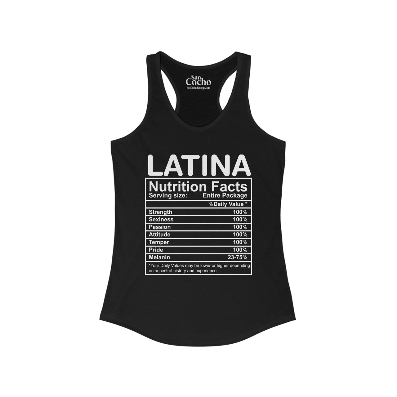 Latina Nutrition Facts Tank | Bold & Proud Tank-top