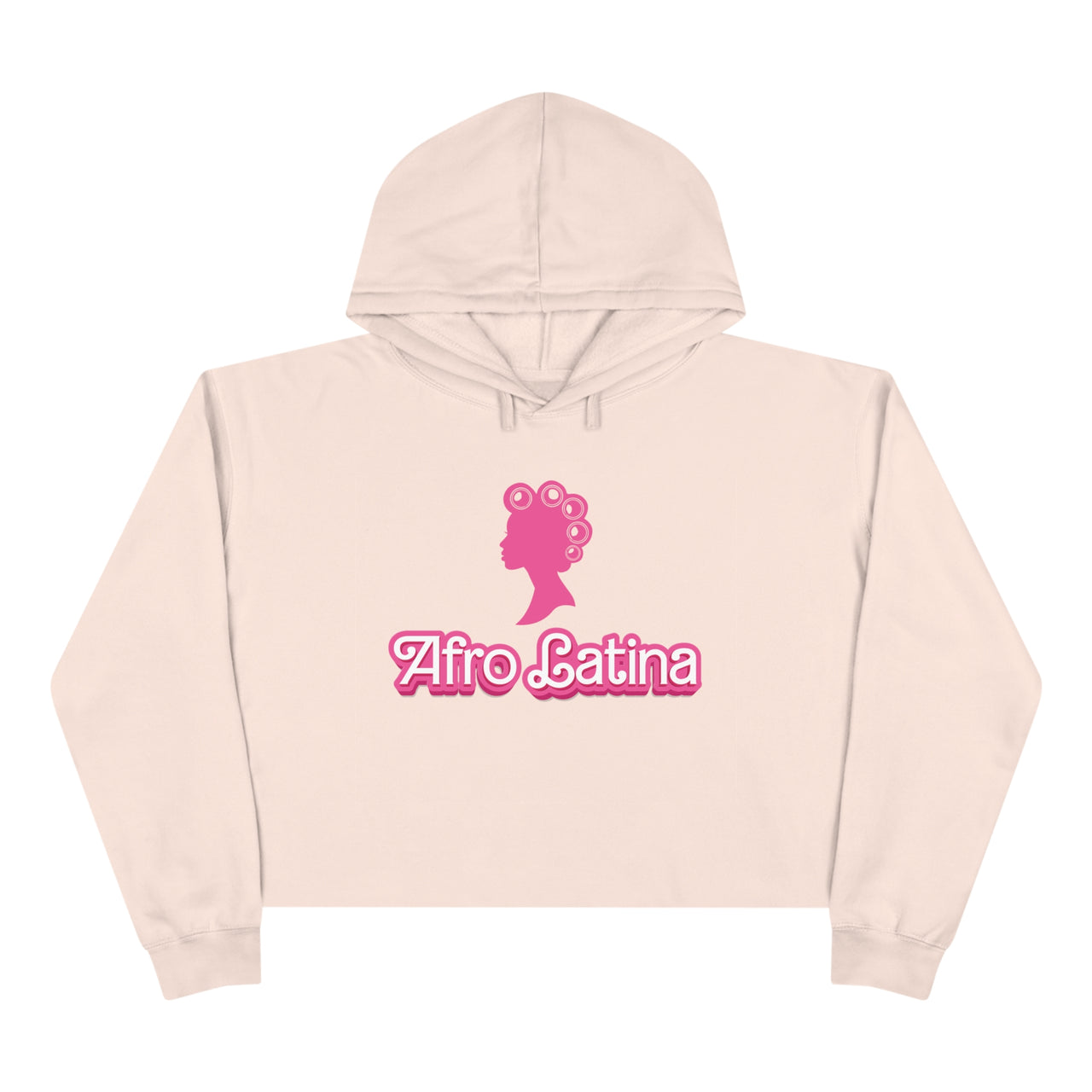 Afro-Latina con Rollos Barbie Style Crop Hoodie | Afro Latina Pride