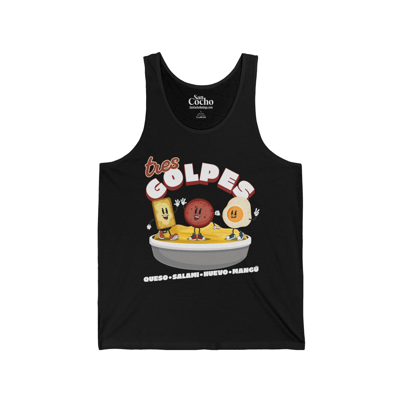 Tres Golpes Oversized Unisex Tank | Groovy Retro Mascots Tank-top