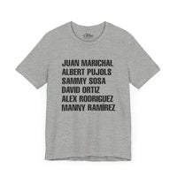 Thumbnail for Heather Grey Bella+ Canvas T-Shirt with MVPs of Dominican Baseball Text