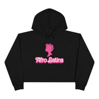 Thumbnail for Afro-Latina con Rollos Barbie Style Crop Hoodie | Afro Latina Pride