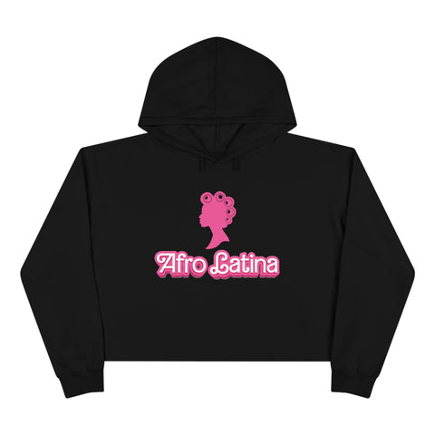 Afro-Latina con Rollos Barbie Style Crop Hoodie | Afro Latina Pride
