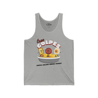 Thumbnail for Tres Golpes Oversized Unisex Tank | Groovy Retro Mascots Tank-top