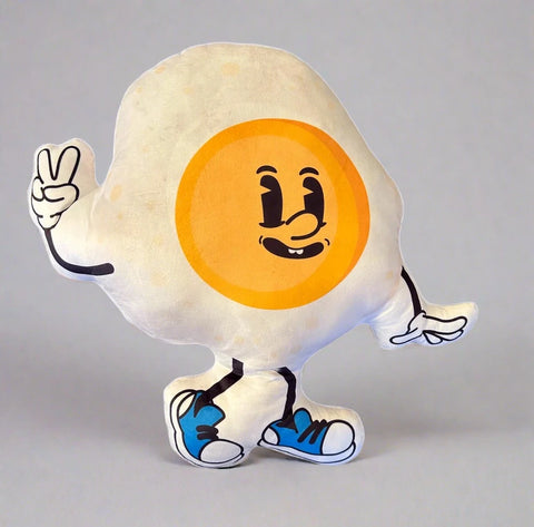 "Huevo Frito" Retro Mascot 23" Large Sherpa Plush Toy