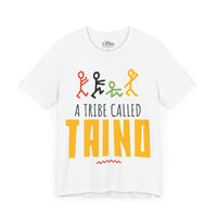 Thumbnail for A white flat lay mockup of a graphic bella canvas 3001 tshirt with stick figures and the text 