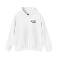 Thumbnail for Flat lay white Gildan 18500 graphic hoodie with 