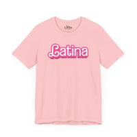 Thumbnail for A pink flat lay mockup of a graphic  Bella Canvas 3001 graphic tshirt with the words 