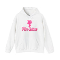 Thumbnail for White Gildan 18500 graphic hoodie with a Barbie con Rollos graphic and the words 